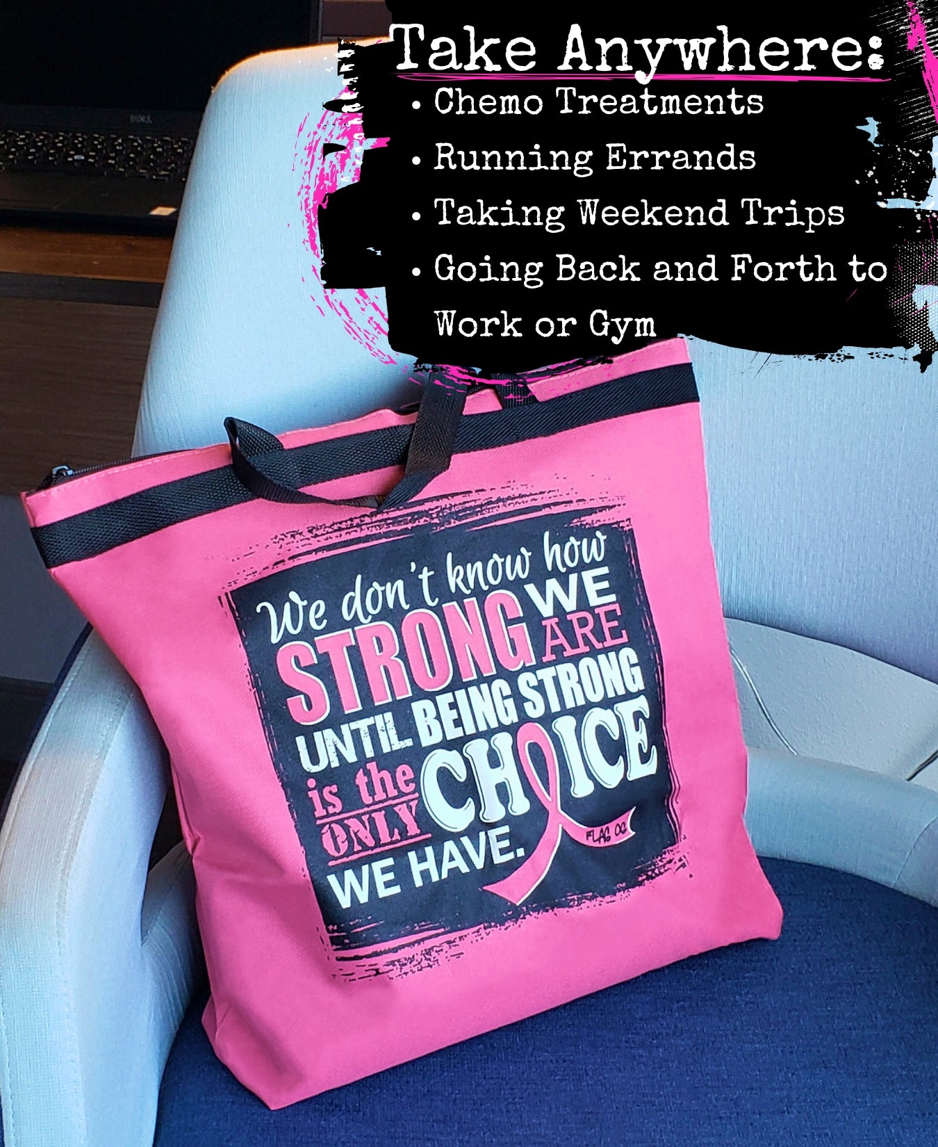 How Strong We Are Darcey Tote Bag - Hot Pink