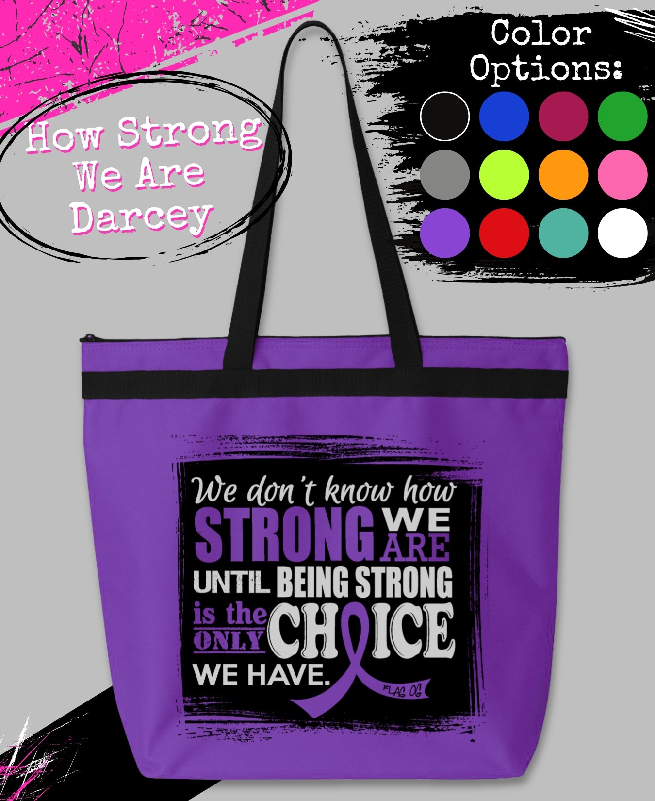 How Strong We Are Darcey Tote Bag - Purple