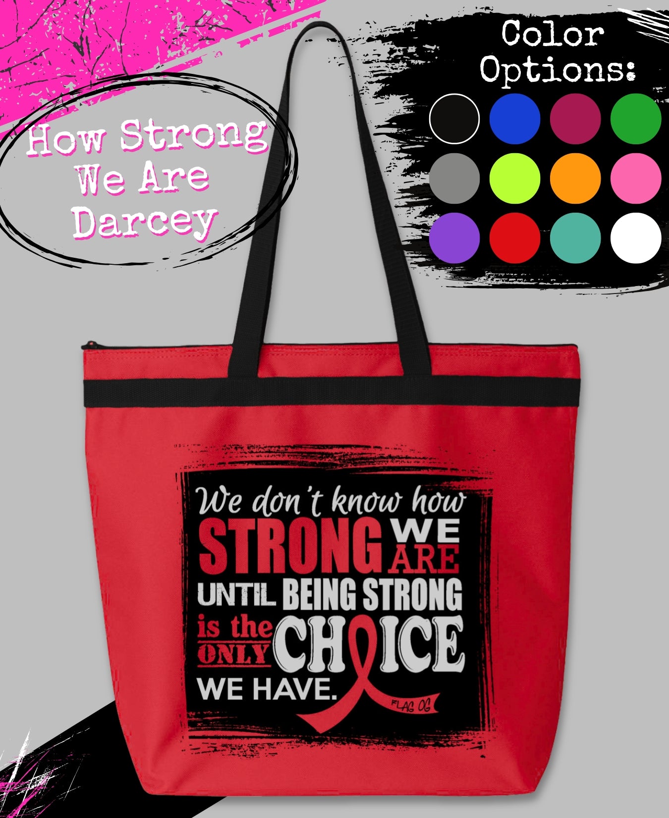 How Strong We Are Darcey Tote Bag - Red