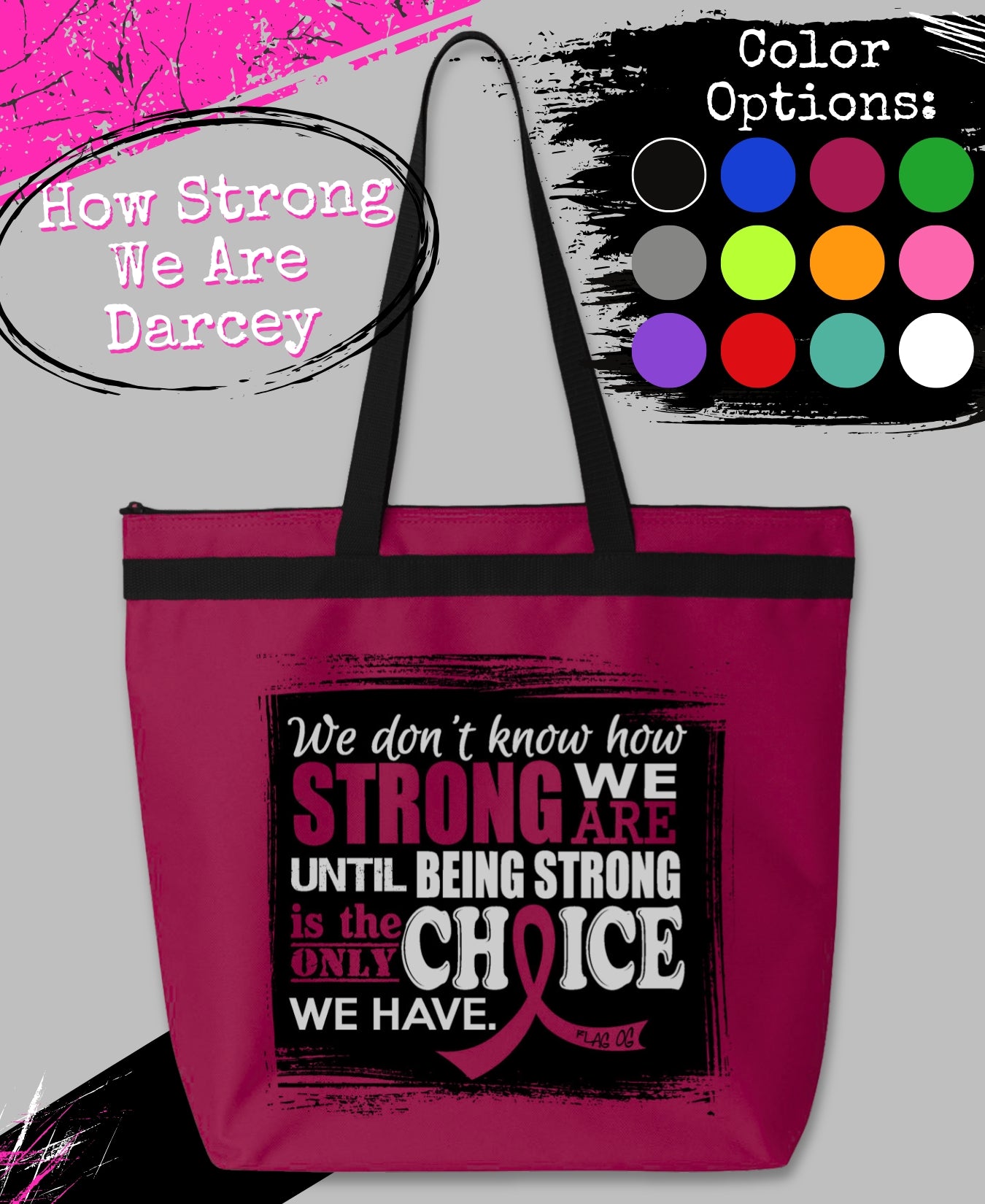 How Strong We Are Darcey Tote Bag - Burgundy