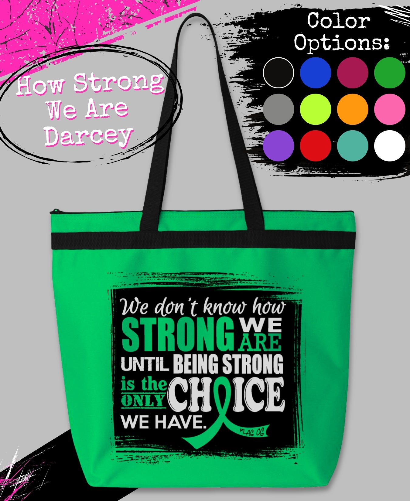 How Strong We Are Darcey Tote Bag - Green