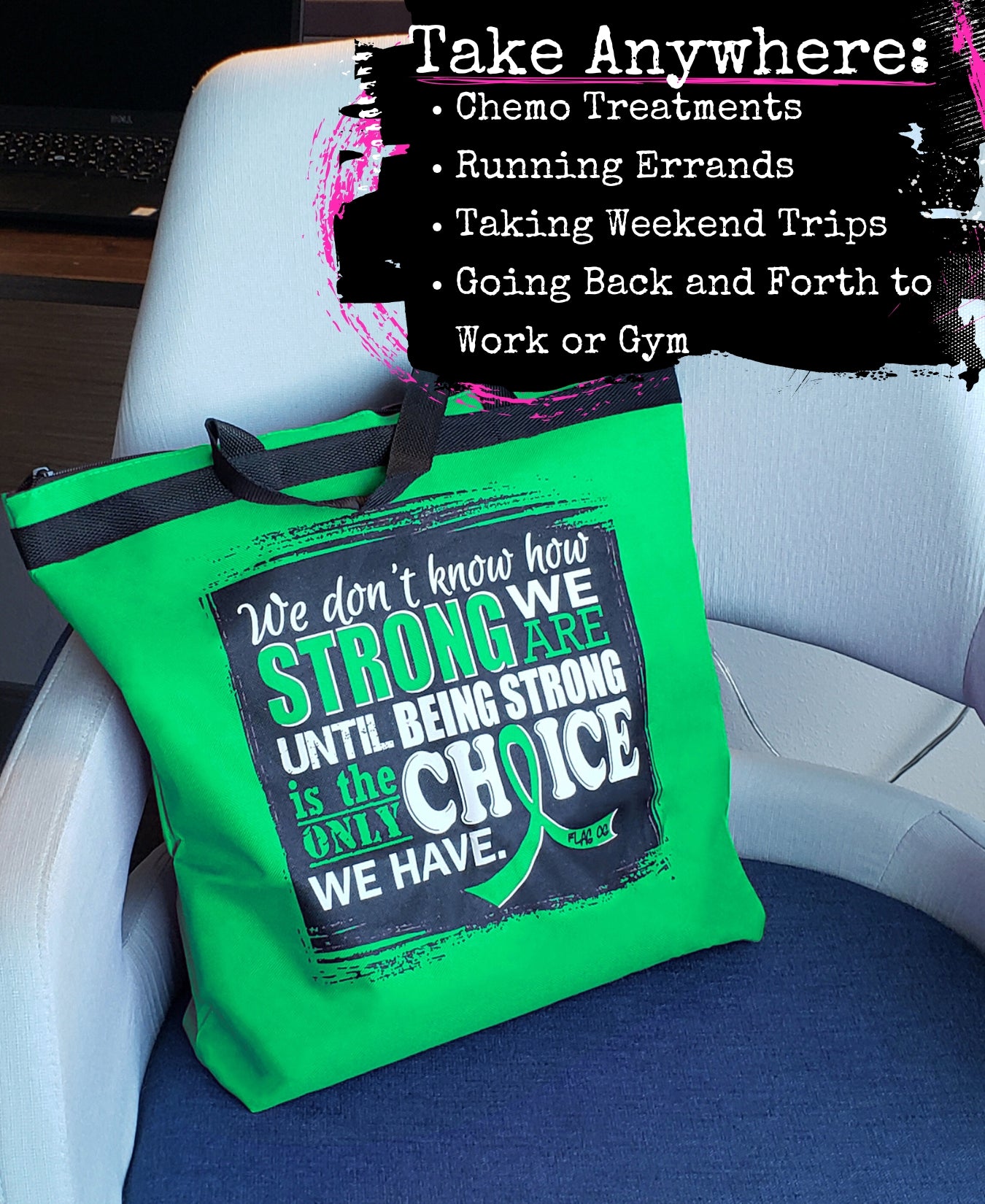 How Strong We Are Darcey Tote Bag - Green