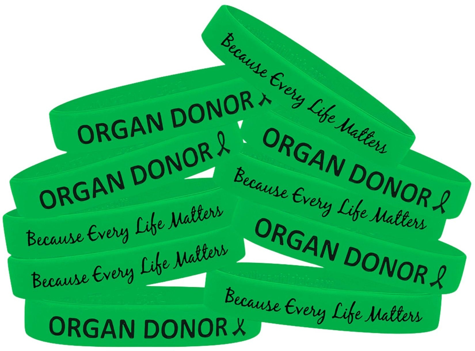 Organ Donor Silicone Wristband - Green
