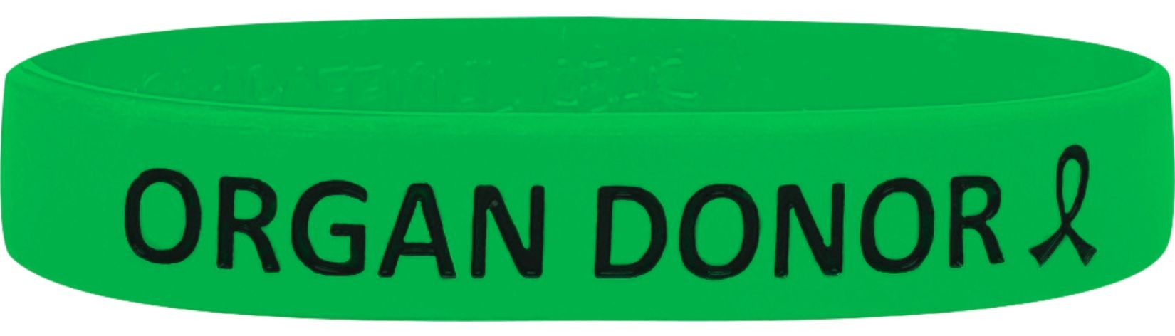 Organ Donor Silicone Wristband - Green