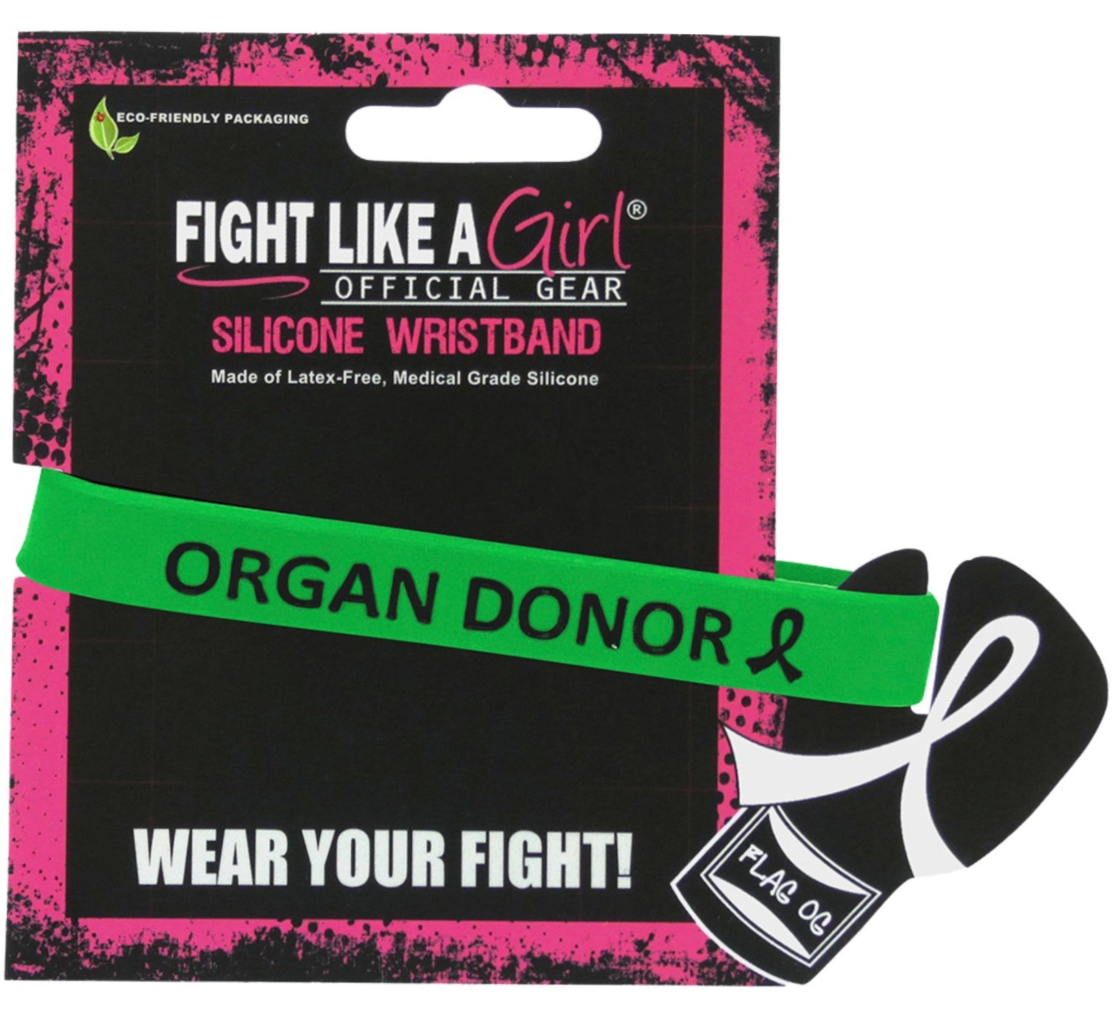 Organ Donor Silicone Wristband - Green