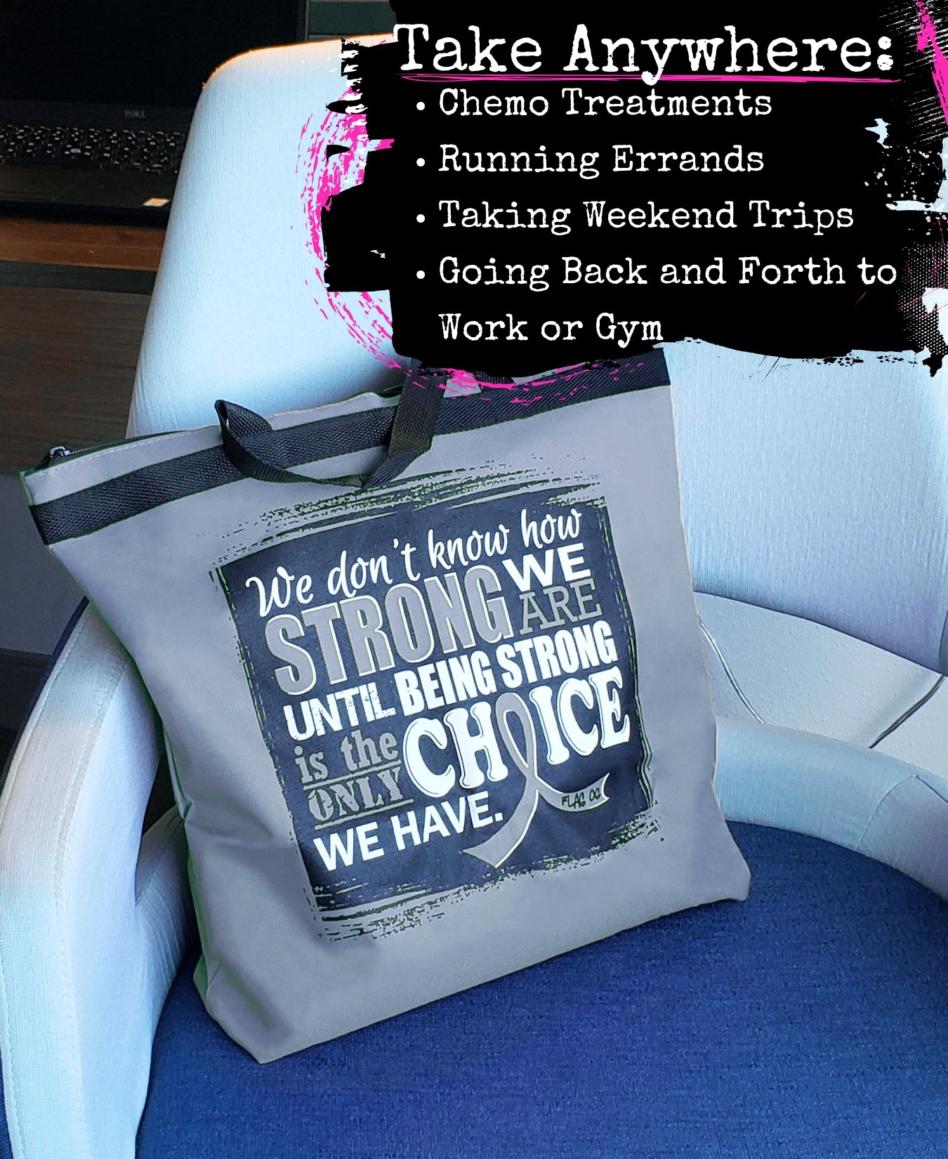 How Strong We Are Darcey Tote Bag - Grey