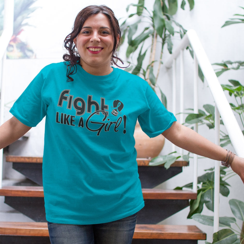 "Fight Like a Girl Signature" Unisex T-Shirt - Aqua Blue