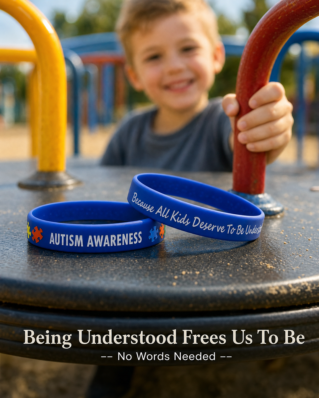 Autism Awareness Silicone Wristband - Blue