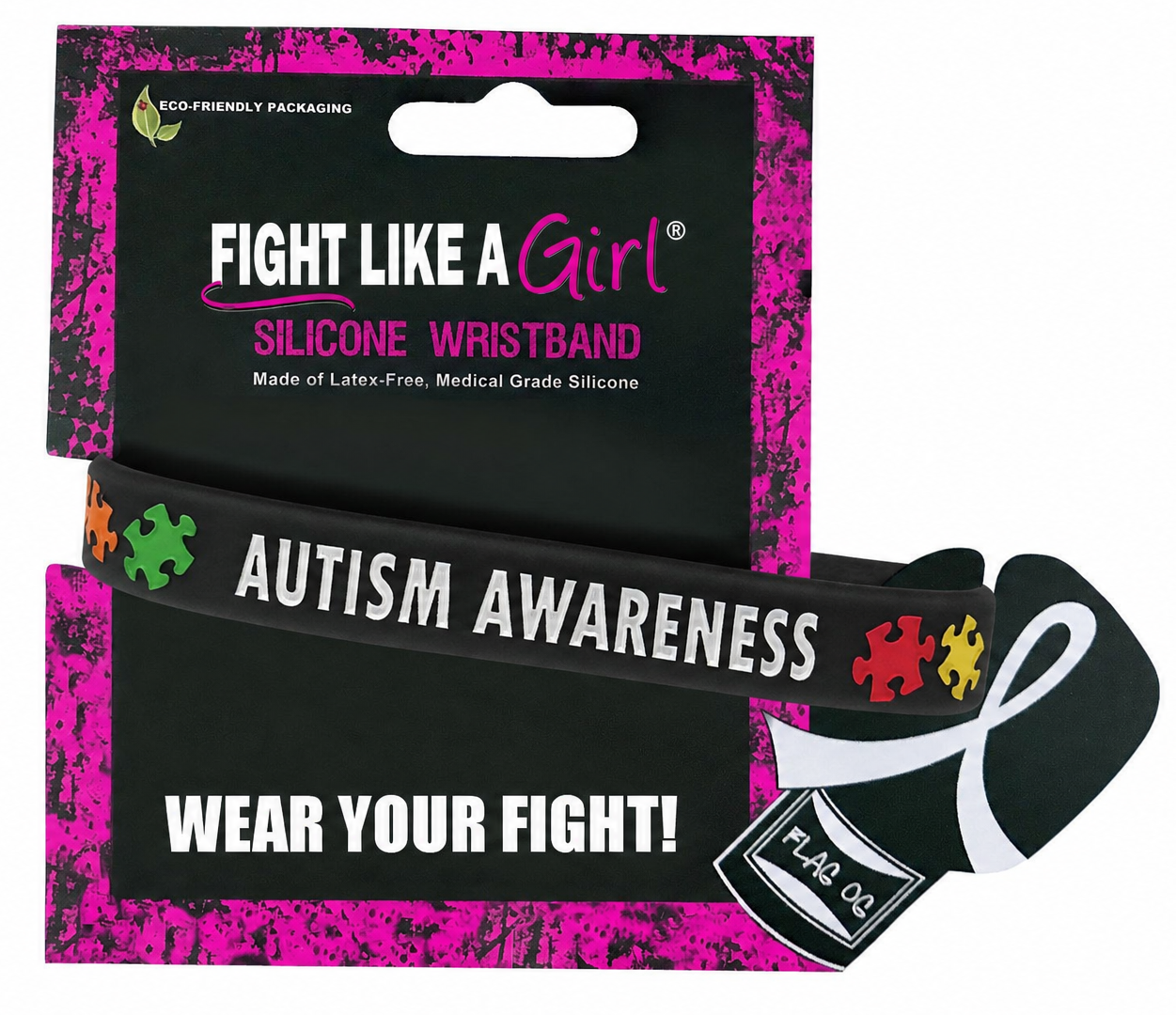 Autism Awareness Silicone Wristband - Black