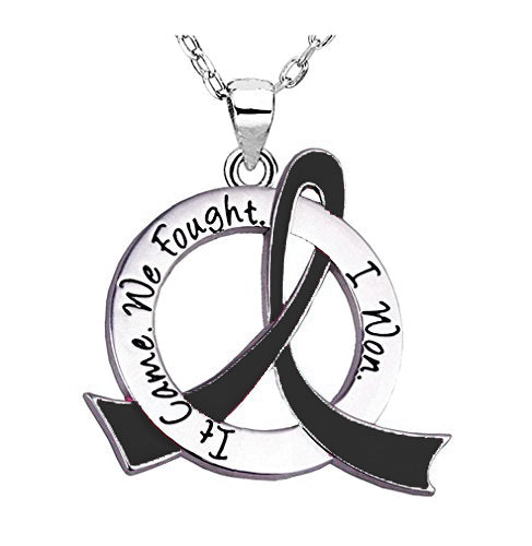 "It Came. We Fought. I Won." Survivor Necklace For Melanoma and Skin Cancer