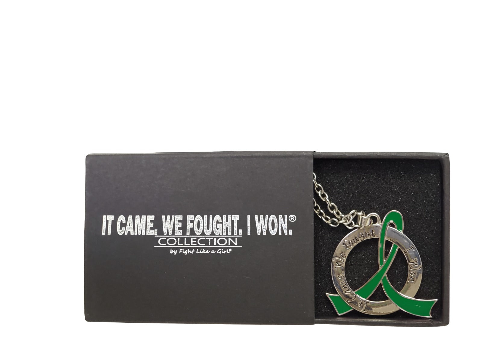It Came We Fought I Won Awareness Ribbon Necklace - Green