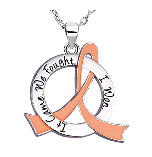 "It Came. We Fought. I Won." Survivor Necklace For Uterine Cancer and Endometrial Cancer