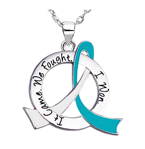 "It Came. We Fought. I Won." Survivor Necklace for Cervical Cancer