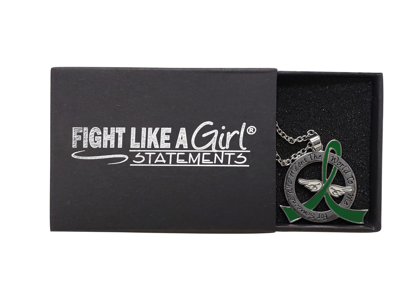 Meant the World to Me Awareness Ribbon Necklace - Emerald Green