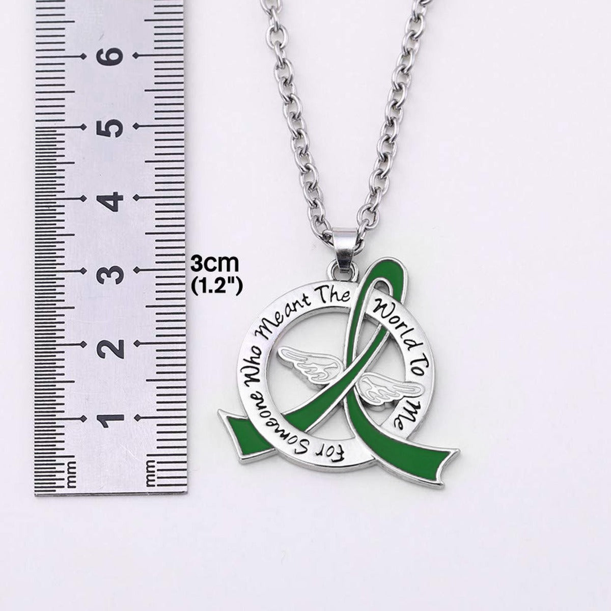 Meant the World to Me Awareness Ribbon Necklace - Emerald Green
