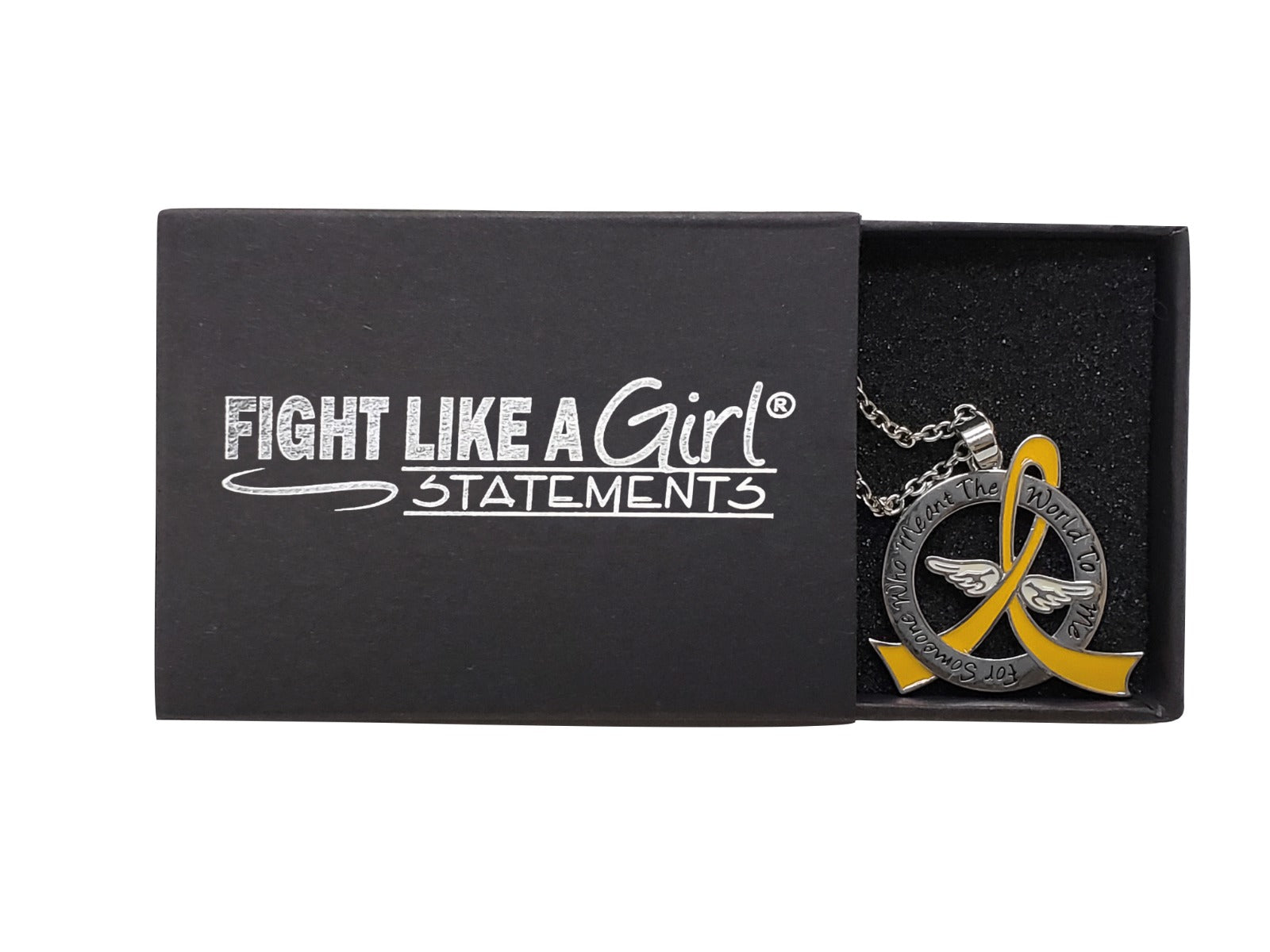 Meant the World to Me Awareness Ribbon Necklace - Gold
