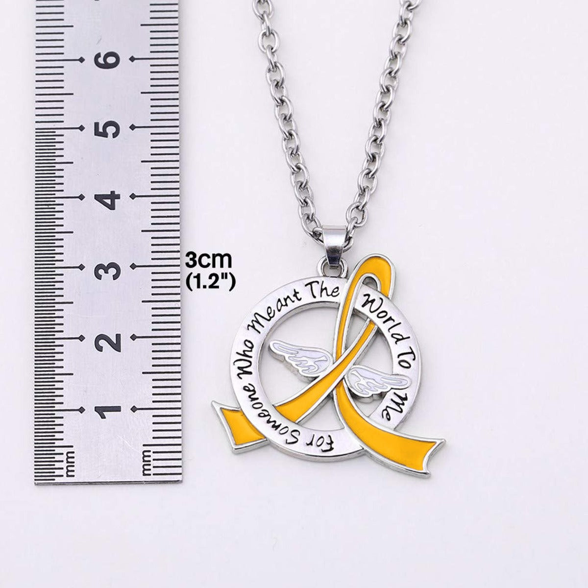 Meant the World to Me Awareness Ribbon Necklace - Gold