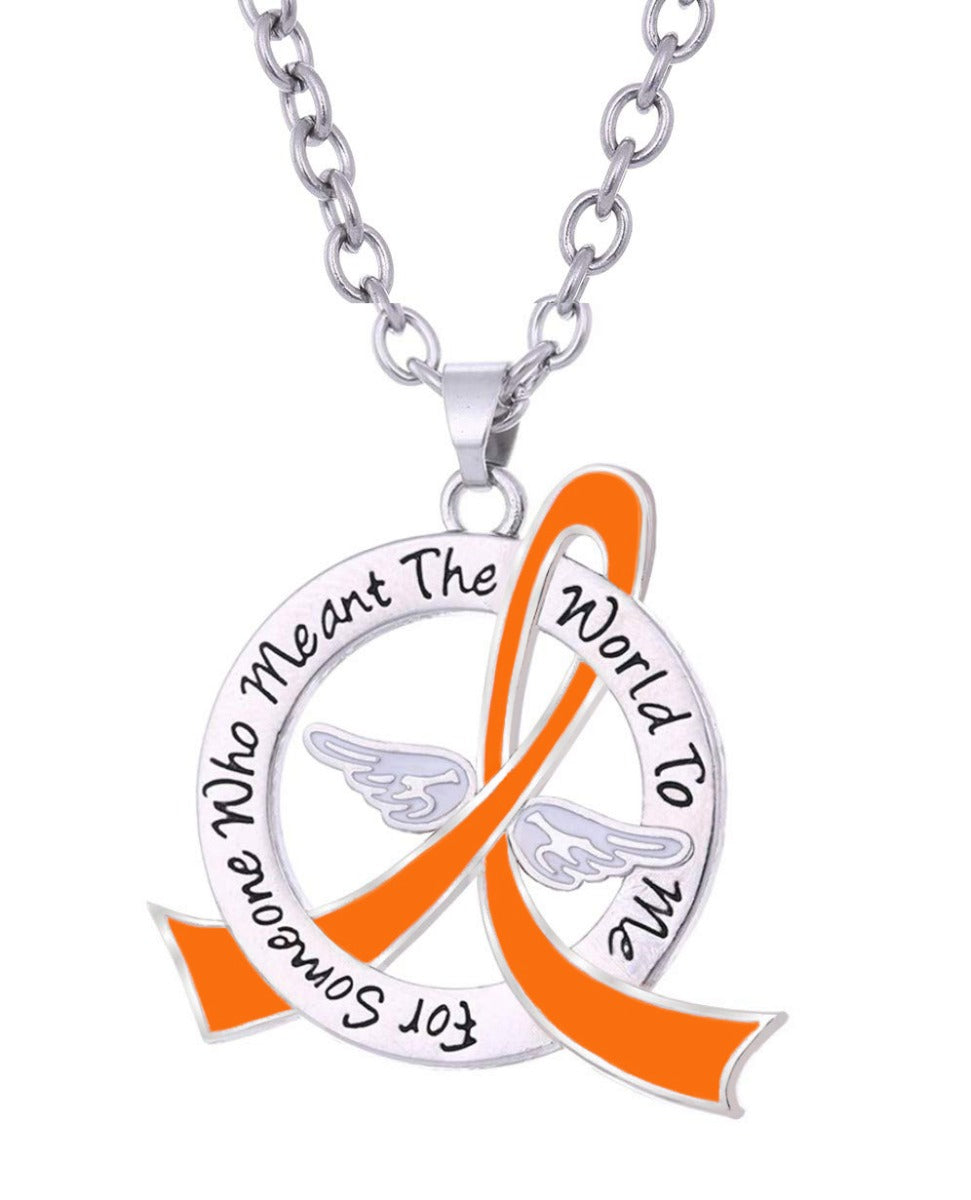 Meant the World to Me Awareness Ribbon Necklace - Orange