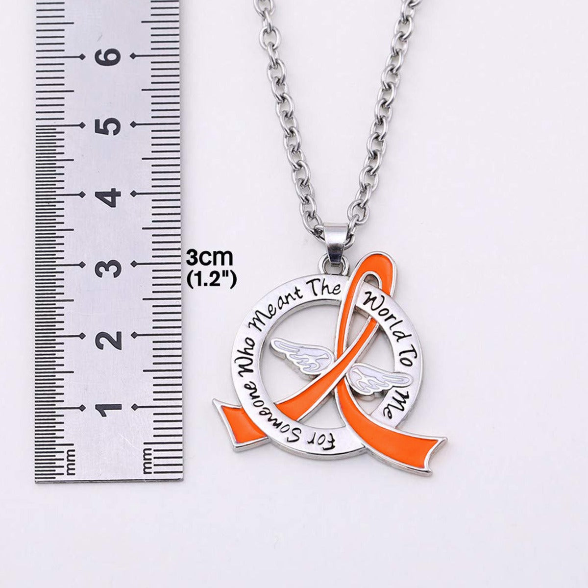Meant the World to Me Awareness Ribbon Necklace - Orange
