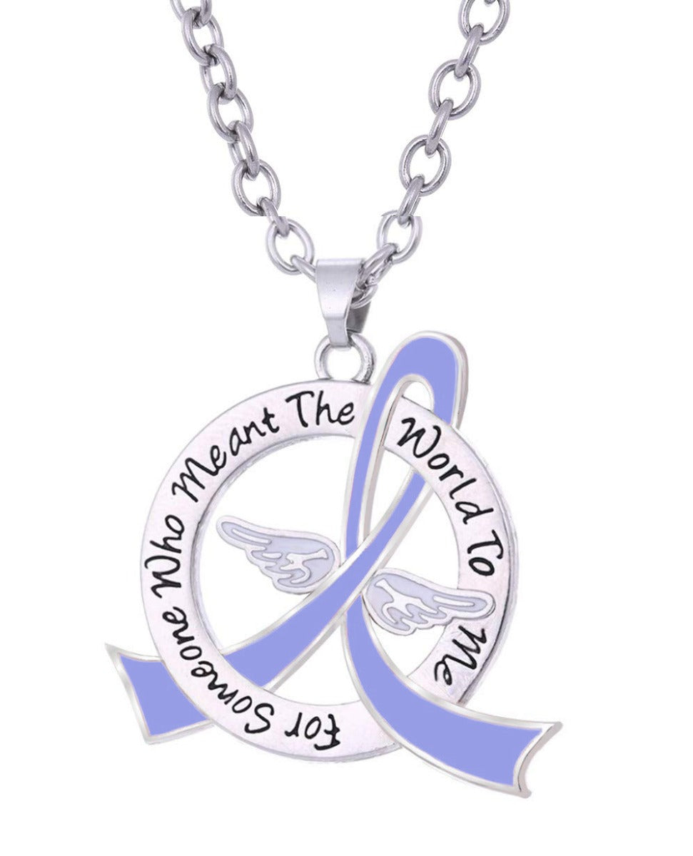Meant the World to Me Awareness Ribbon Necklace - Periwinkle