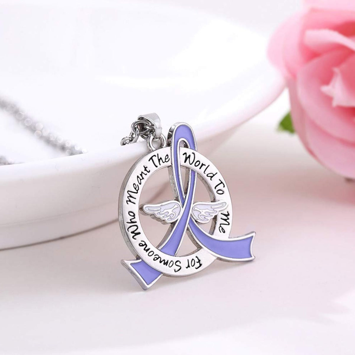 Meant the World to Me Awareness Ribbon Necklace - Periwinkle