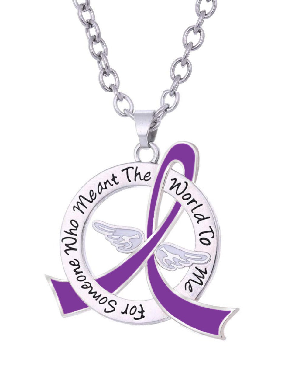 In Memory Of Tribute Necklace for Pancreatic Cancer, Lupus, Leiomyosarcoma, Cystic Fibrosis, Alzheimer's Disease, Sarcoidodis