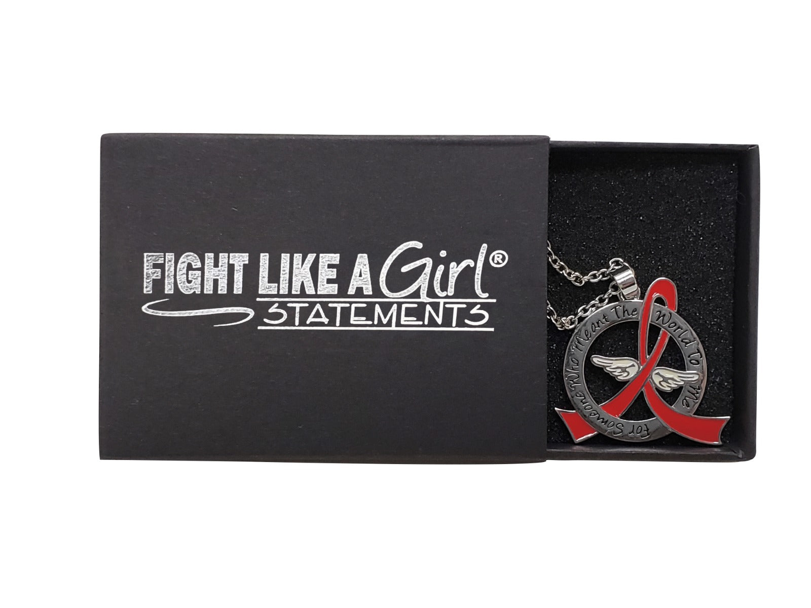 Meant the World to Me Awareness Ribbon Necklace - Red