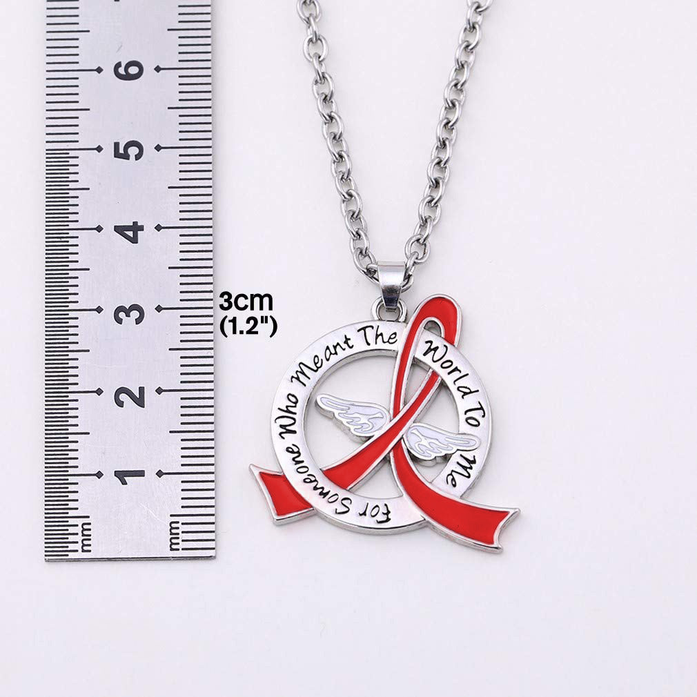 Meant the World to Me Awareness Ribbon Necklace - Red