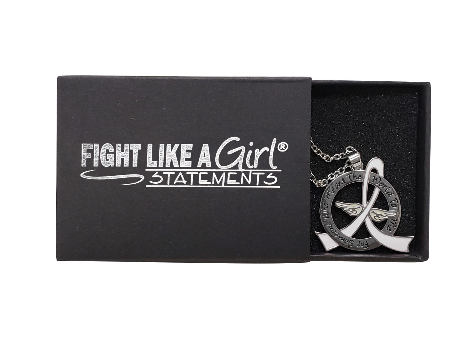 Meant the World to Me Awareness Ribbon Necklace - White