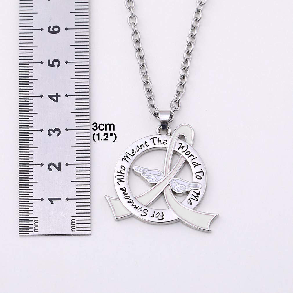 Meant the World to Me Awareness Ribbon Necklace - White