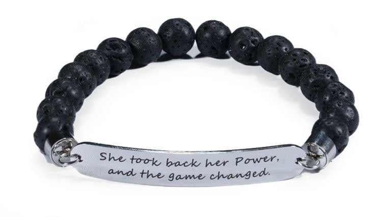 She Took Back Her Power Bead Stretch Bracelet - Lava (Discontinued)