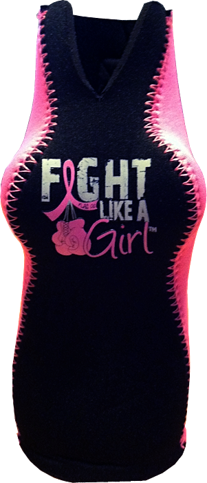Fight Like a Girl Boobie Koozie Can Cooler for Breast Cancer Awareness