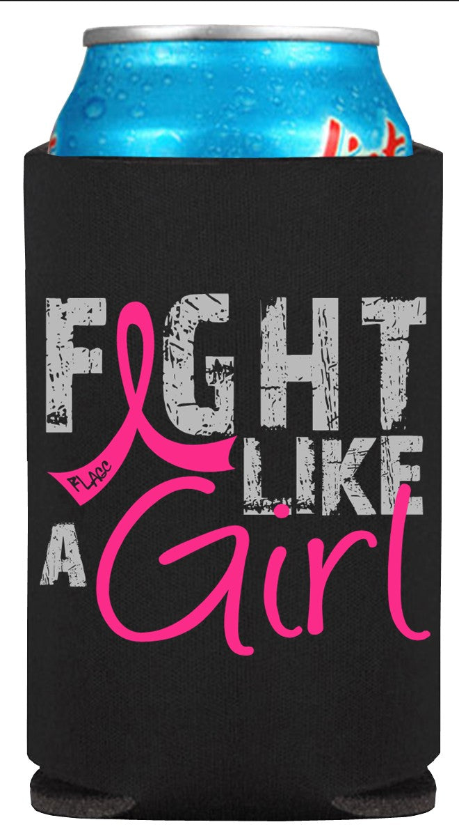 Fight Like a Girl Breast Cancer Koozie Can Cooler