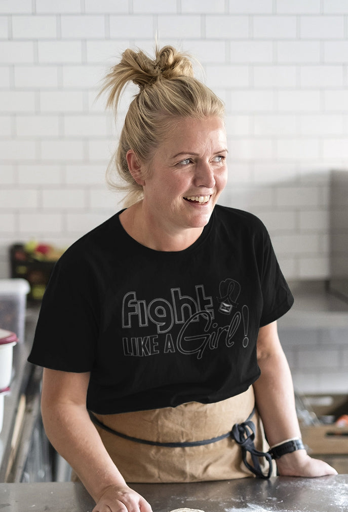 "Fight Like a Girl Signature" Unisex T-Shirt - Black