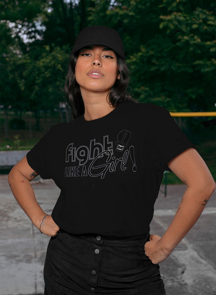 "Fight Like a Girl Signature" Unisex T-Shirt - Black