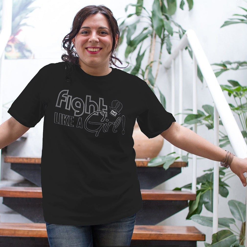 "Fight Like a Girl Signature" Unisex T-Shirt - Black