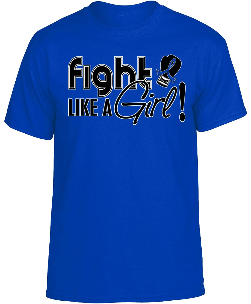 "Fight Like a Girl Signature" Unisex T-Shirt - Blue