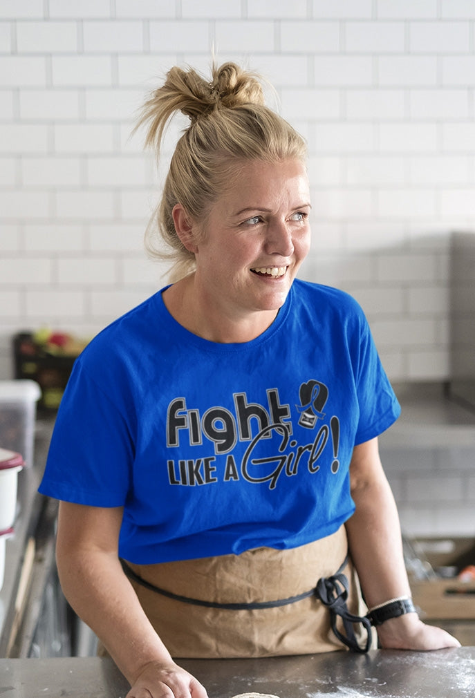"Fight Like a Girl Signature" Unisex T-Shirt - Blue