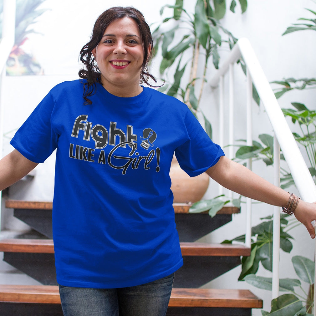 "Fight Like a Girl Signature" Unisex T-Shirt - Blue