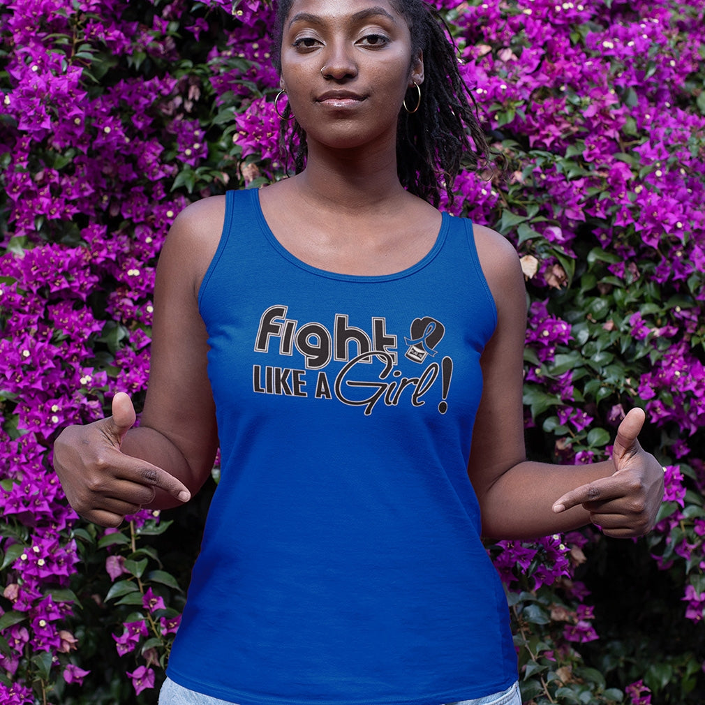 "Fight Like a Girl Signature" Stretch Tank Top - Blue