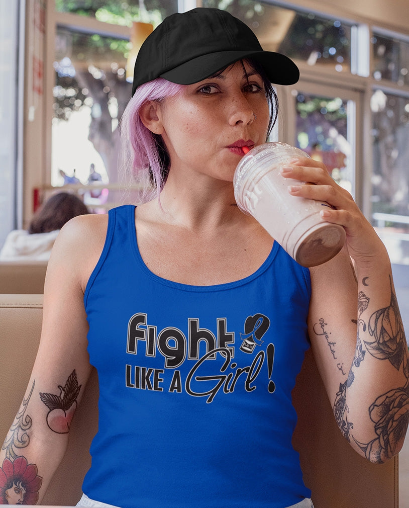 "Fight Like a Girl Signature" Stretch Tank Top - Blue