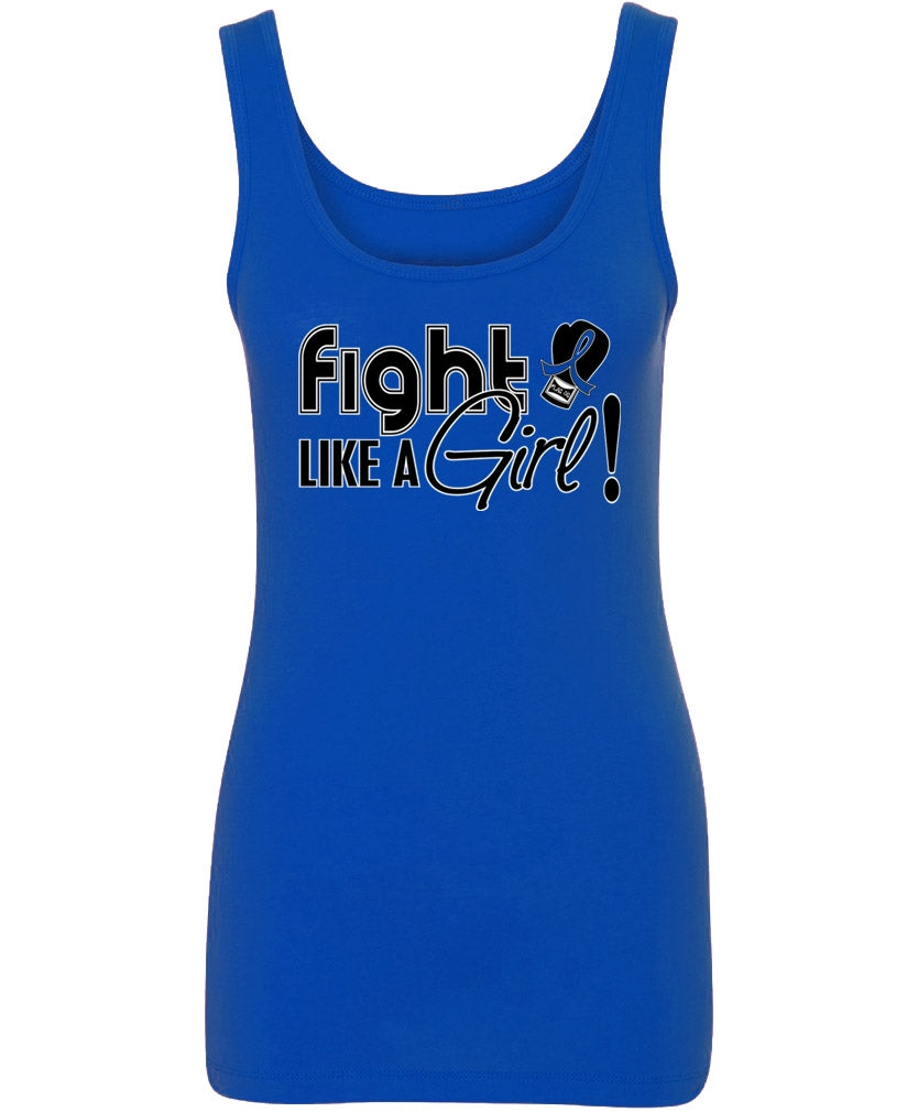 "Fight Like a Girl Signature" Stretch Tank Top - Blue