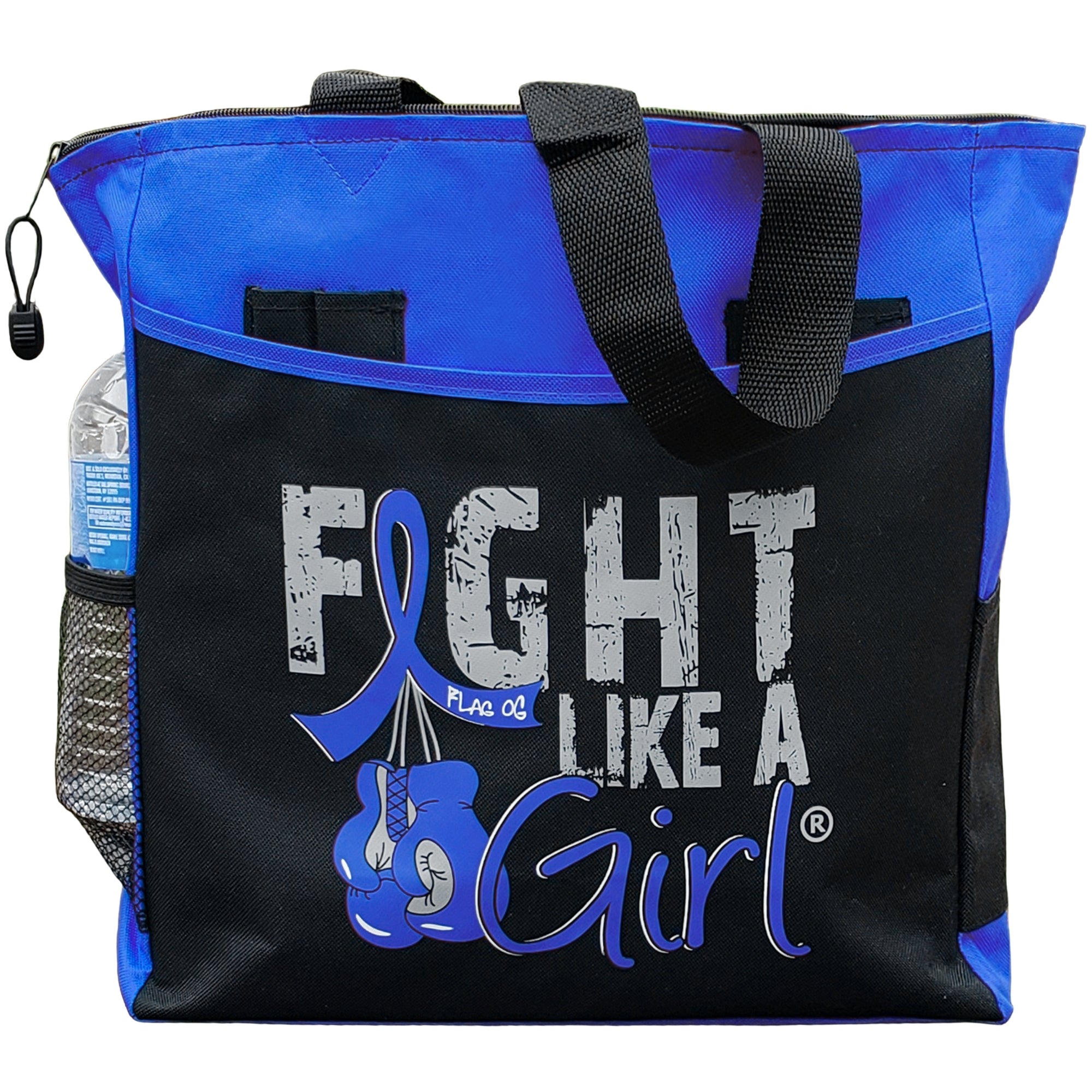 Fight Like a Girl Knockout Dakota Tote Bag - Black w/ Blue