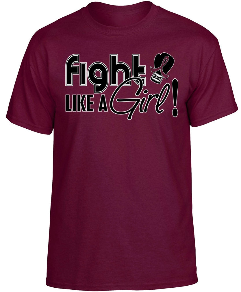 "Fight Like a Girl Signature" Unisex T-Shirt - Burgundy