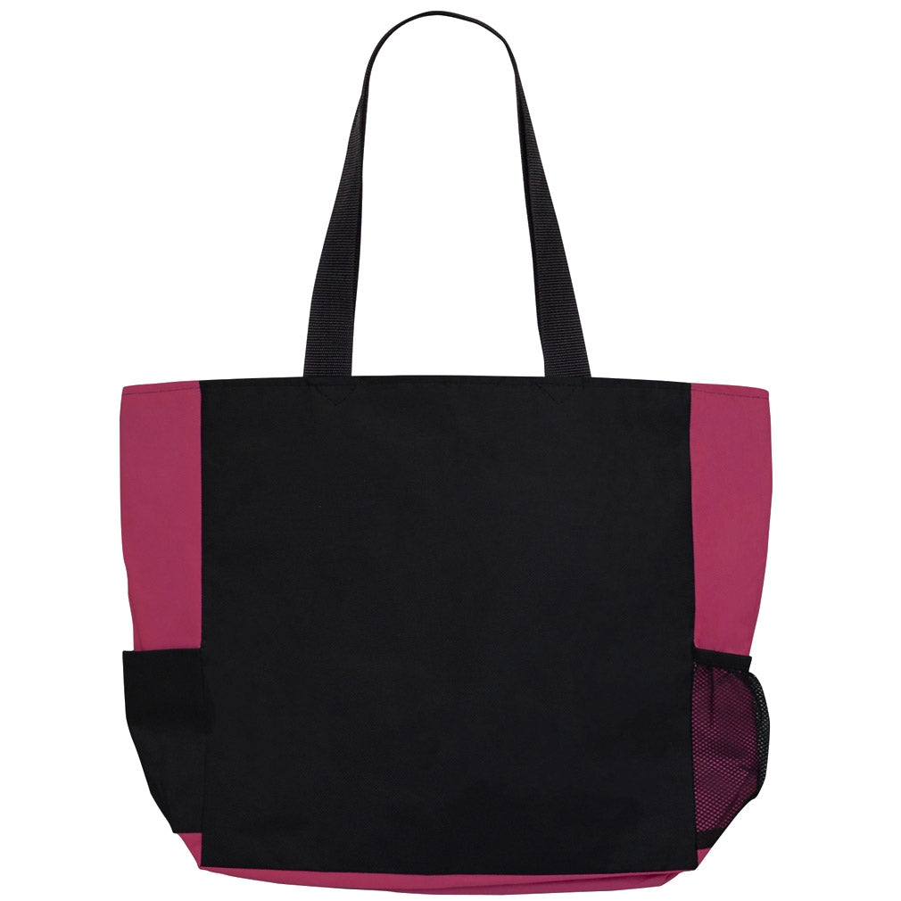 Back of Fight Like a Girl Knockout Dakota Tote Bag - Burgundy