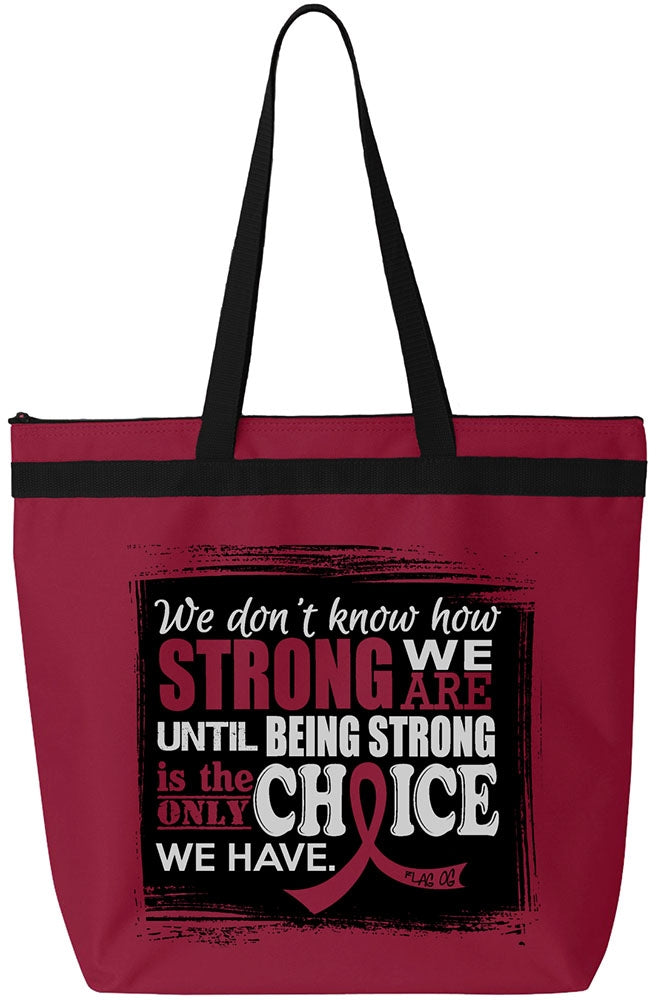 "How Strong We Are" Darcey Tote Bag - Burgundy