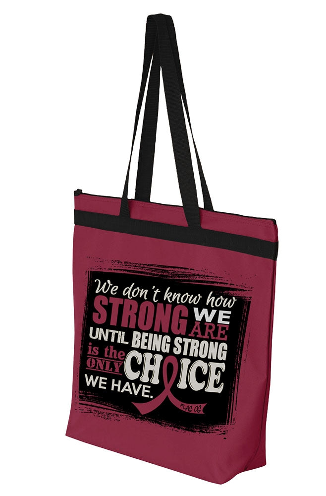 "How Strong We Are" Darcey Tote Bag - Burgundy