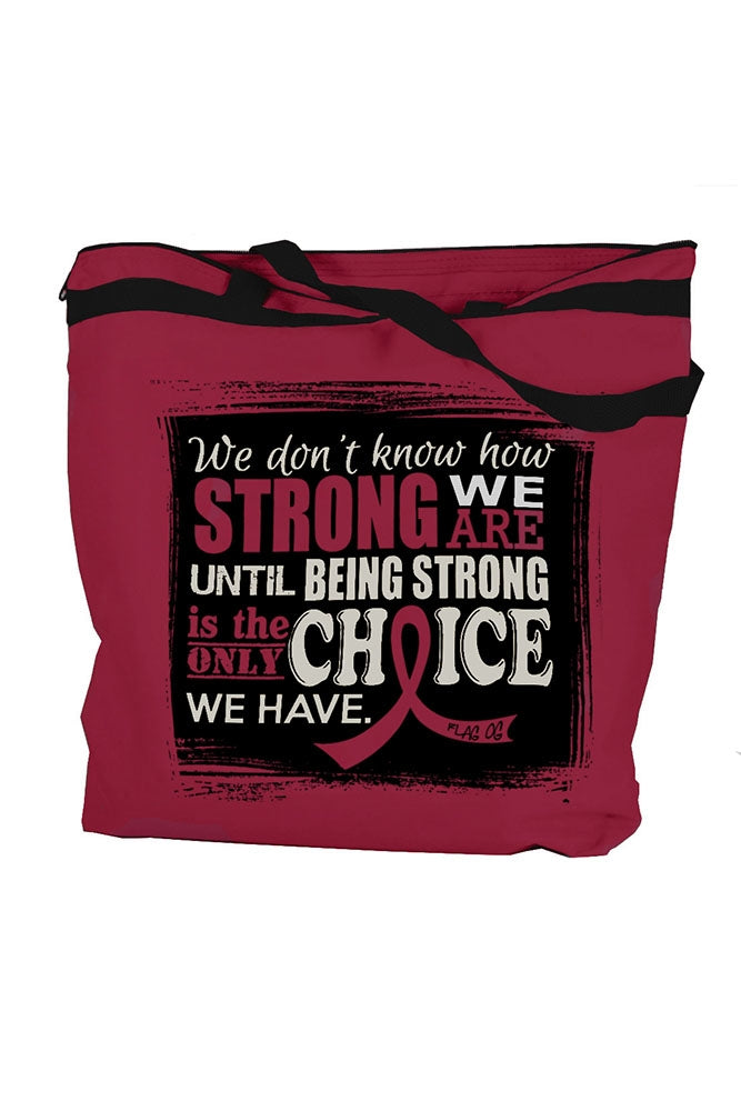 "How Strong We Are" Darcey Tote Bag - Burgundy