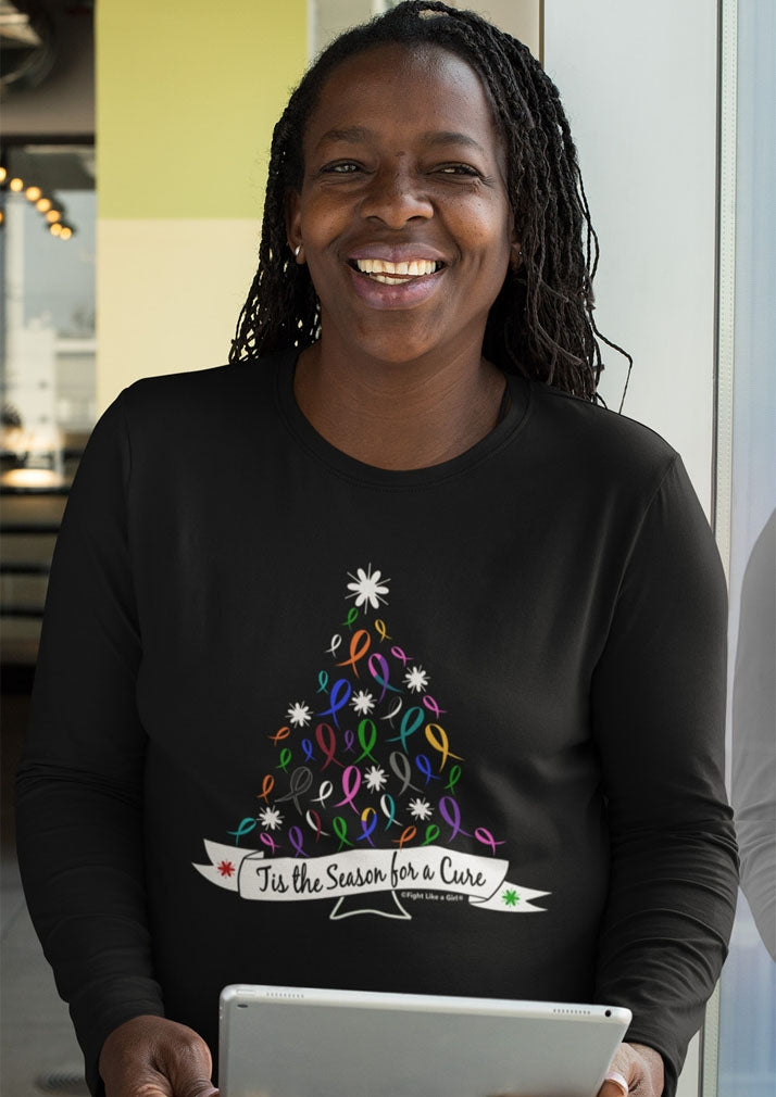 "'Tis the Season" Ladies Long Sleeve Shirt - Black