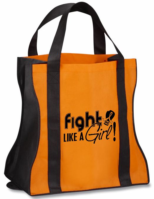 Fight Like a Girl Tote Bag Leukemia MS Multiple Sclerosis RSD COPD Kidney Cancer